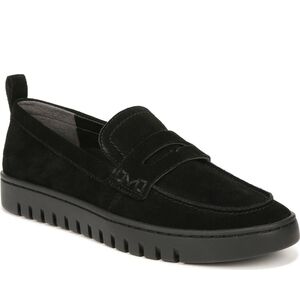 Sizes 5 To 12 Med Women Vionic    Uptown Black Suede Penny Loafer SlipOn Sneaker